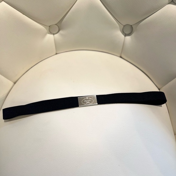 Prada Black Belt with Silver Buckle - Picture 3 of 6